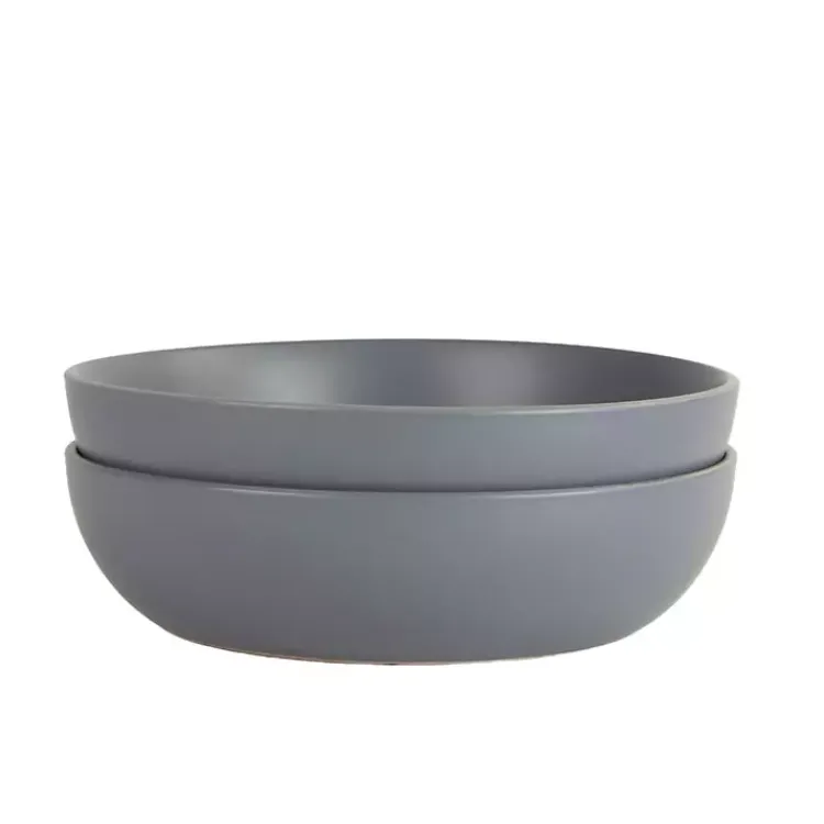 Kirklands Home Serving & Entertaining|Matte Charcoal Serving Bowls, Set of 2 Gray