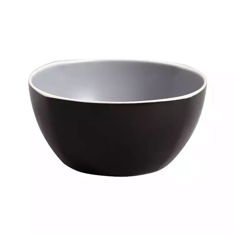 Kirklands Home Dinnerware|Matte Gray and Black 16-pc. Dinnerware Set