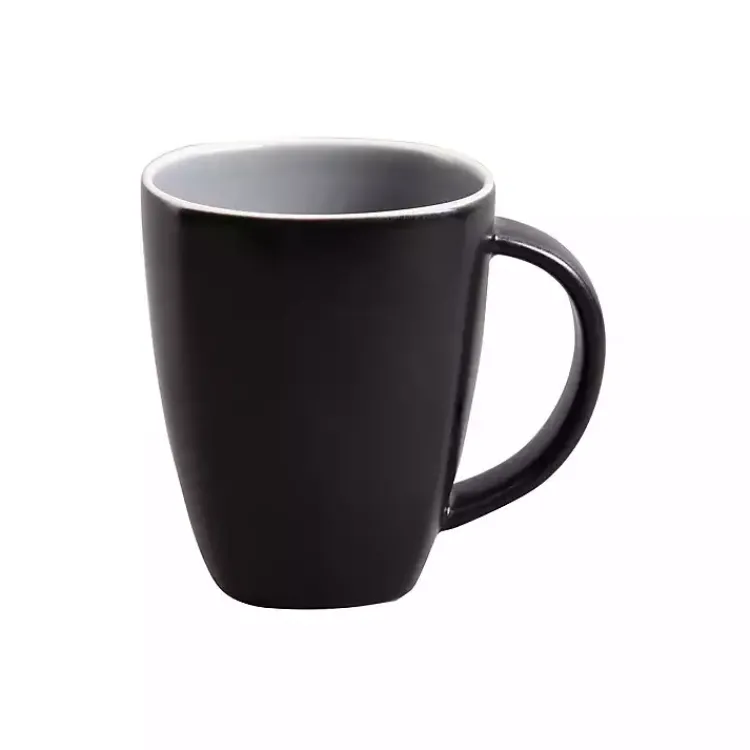 Kirklands Home Dinnerware|Matte Gray and Black 16-pc. Dinnerware Set