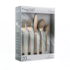 Kirklands Home Flatware & Cutlery|Matte Rose Gold Rounded 20-pc. Flatware Set