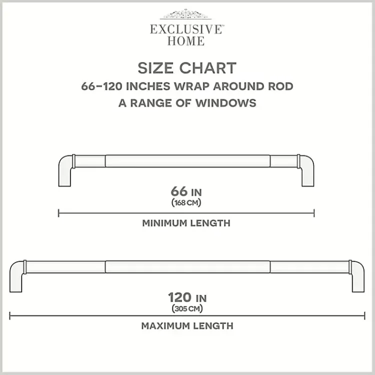 Kirklands Home Curtain Rods & Hardware|Matte Silver Hyde Wrap Around Curtain Rod, 120 in.