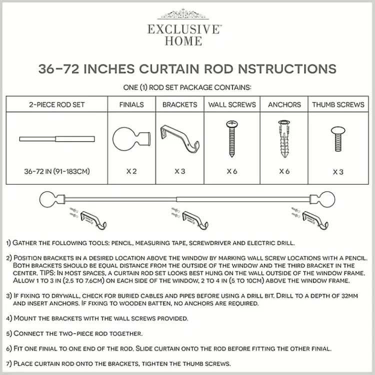 Kirklands Home Curtain Rods & Hardware|Matte White Open Sphere Curtain Rod, 72 in.