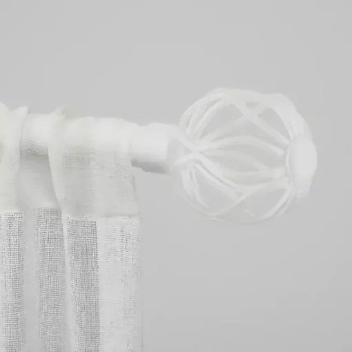 Kirklands Home Curtain Rods & Hardware|Matte White Open Sphere Curtain Rod, 120 in.