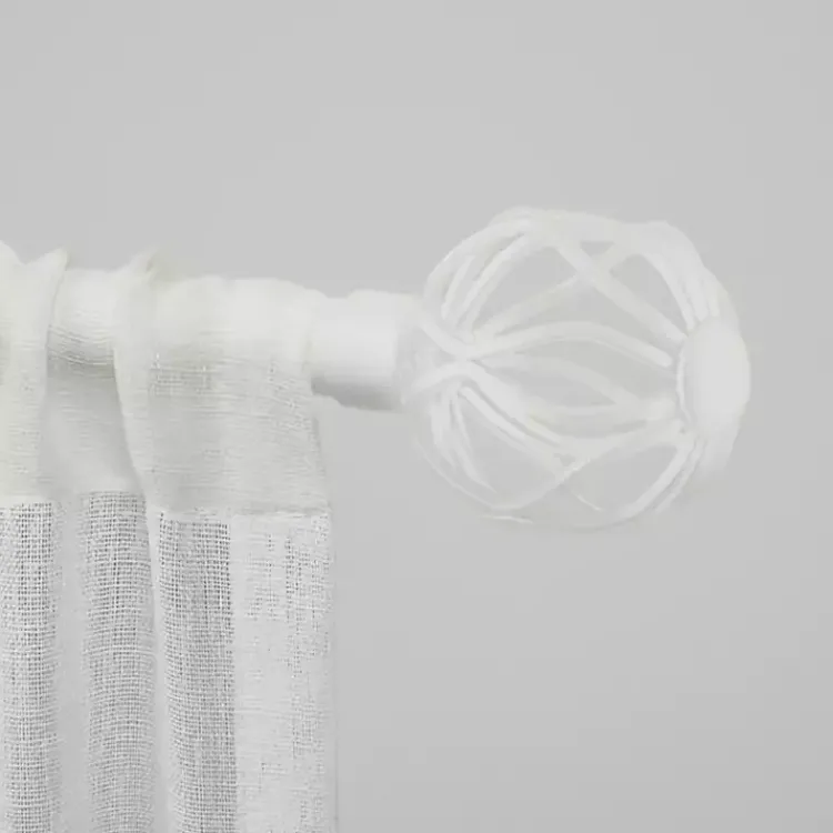 Kirklands Home Curtain Rods & Hardware|Matte White Open Sphere Curtain Rod, 120 in.