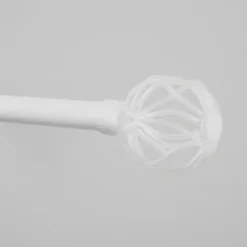 Kirklands Home Curtain Rods & Hardware|Matte White Open Sphere Curtain Rod, 120 in.