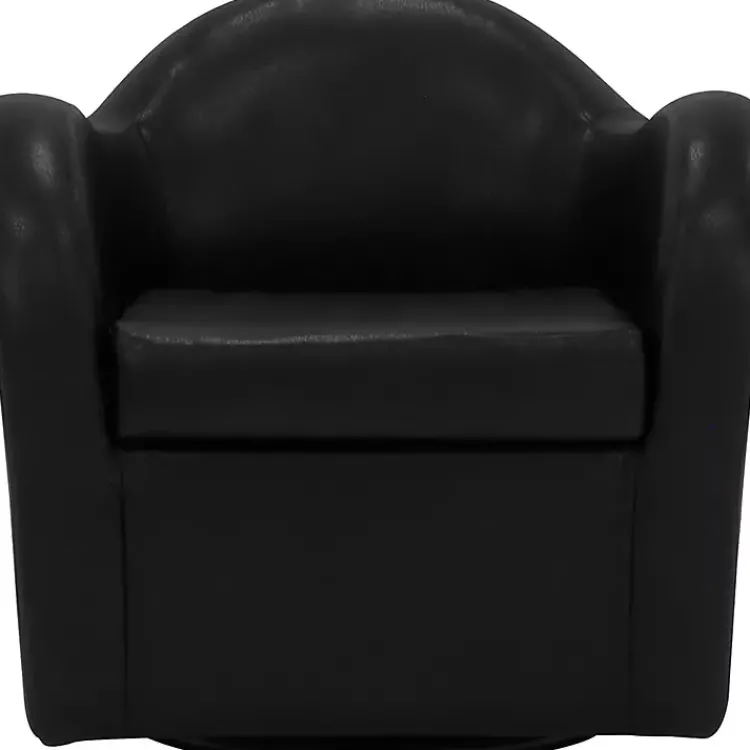 Kirklands Home Accent Chairs|Max Faux Leather Swivel Club Accent Chair Black