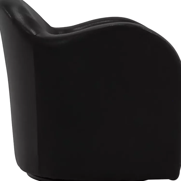 Kirklands Home Accent Chairs|Max Faux Leather Swivel Club Accent Chair Black