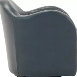 Kirklands Home Accent Chairs|Max Faux Leather Swivel Club Accent Chair Blue