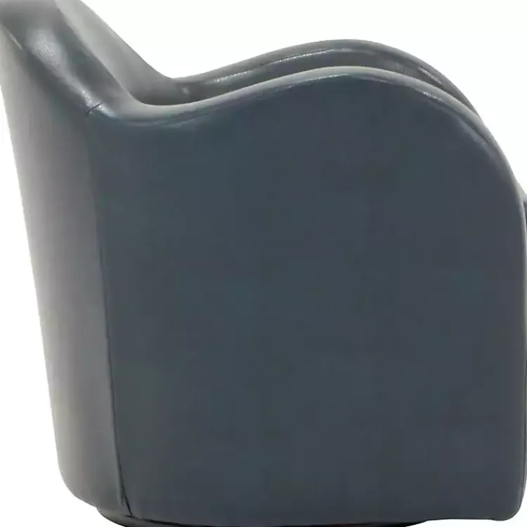 Kirklands Home Accent Chairs|Max Faux Leather Swivel Club Accent Chair Blue