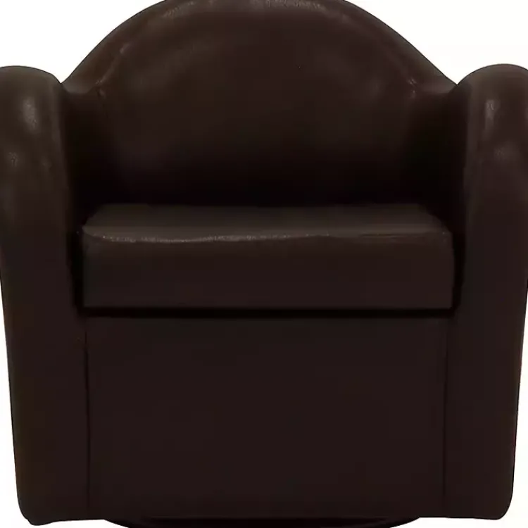 Kirklands Home Accent Chairs|Max Faux Leather Swivel Club Accent Chair Brown