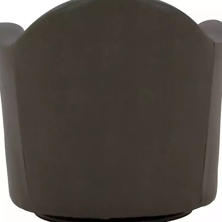 Kirklands Home Accent Chairs|Max Charcoal Faux Leather Swivel Club Accent Chair Gray