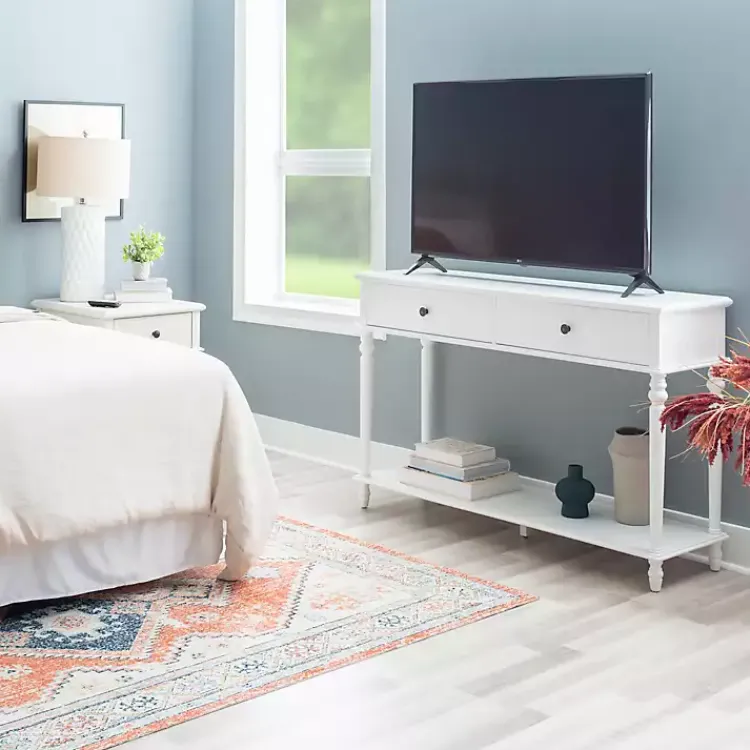 Kirklands Home Console Tables|McGhie 2-Drawer Console Table White