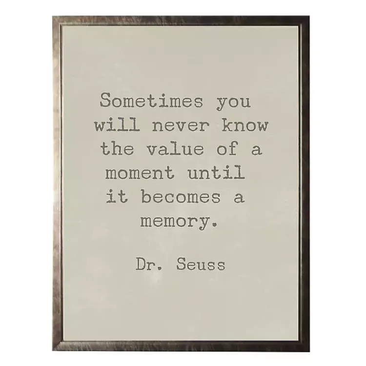 Kirklands Home Wall Quotes & Signs|Memory Dr. Seuss Quote Framed Art Print Tan