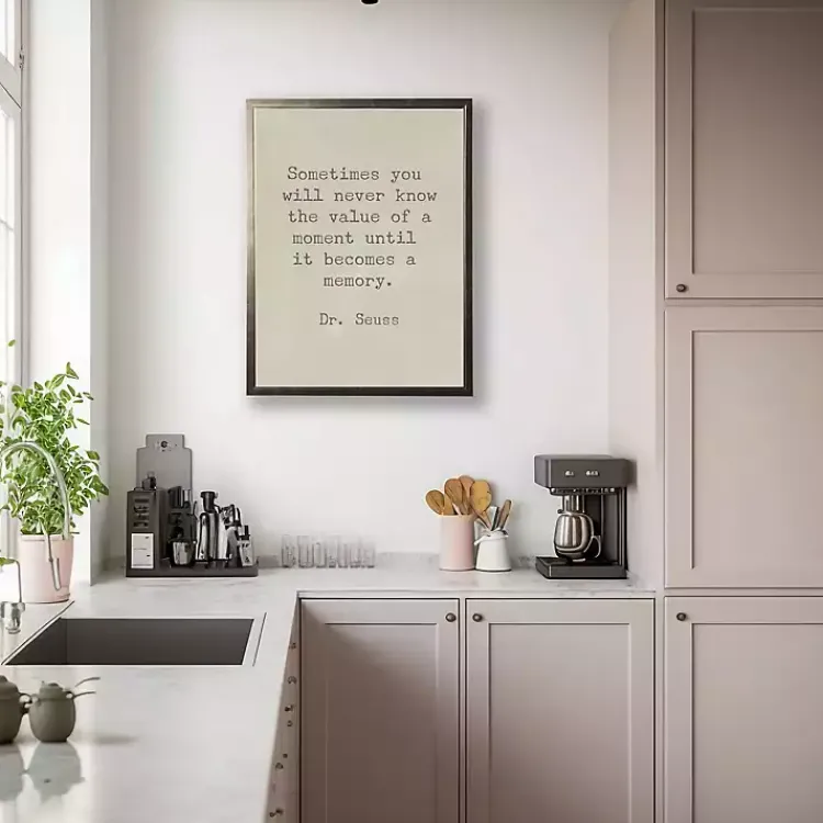 Kirklands Home Wall Quotes & Signs|Memory Dr. Seuss Quote Framed Art Print Tan