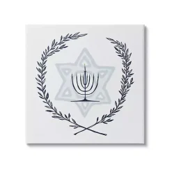 Best Menorah Wreath Canvas Art Print Hanukkah Decorations