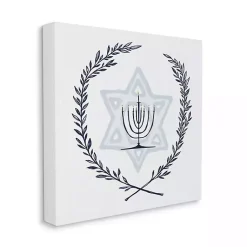 Best Menorah Wreath Canvas Art Print Hanukkah Decorations