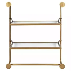 Kirklands Home Shelves|Merit Gold Metal Wall Shelf with Hooks