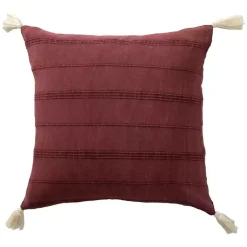 Outlet Merlot Striped Organic Cotton Throw Pillow Pillows