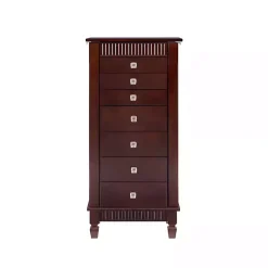 Kirklands Home Dressers & Chests|Merlot Wood 7-Drawer Joslyn Jewelry Armoire Brown