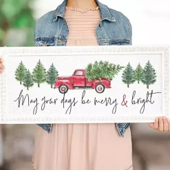 Sale Merry & Bright Beaded Frame Wall Plaque Christmas Art & Wall Decor