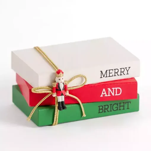 Best Merry and Bright Nutcracker Bookstack Christmas Decorations