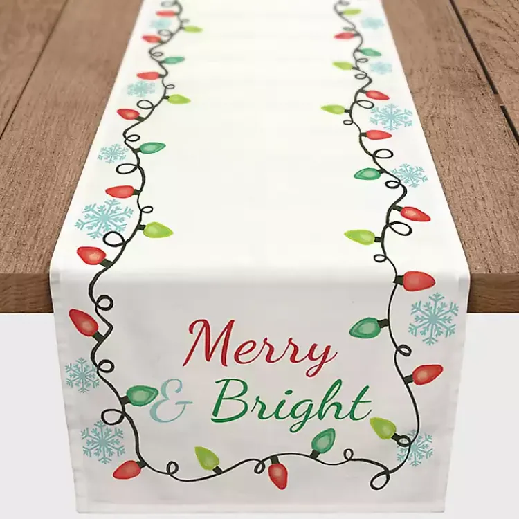 Kirklands Home Table Linens|Merry and Bright with Lights Table Runner, 72 in. Multi