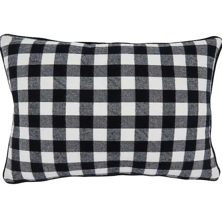 Discount Merry Buffalo Plaid Lumbar Pillow Christmas Pillows