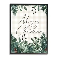 Hot Merry Christmas Greenery Wall Plaque Christmas Art & Wall Decor