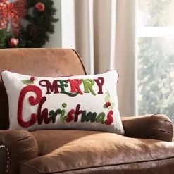 Merry Christmas Jingles Lumbar Pillow Christmas Pillows