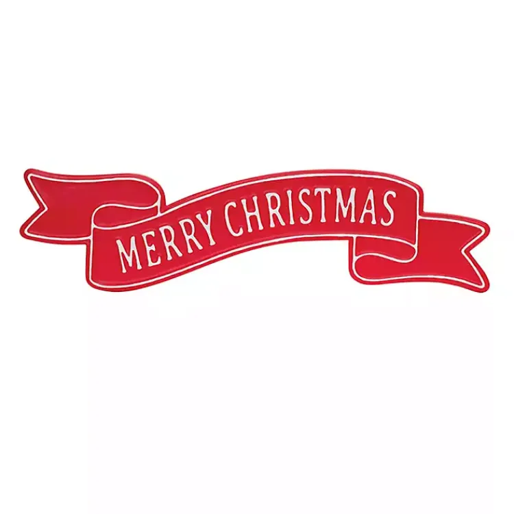 Best Merry Christmas Metal Banner Wall Sign Christmas Art & Wall Decor
