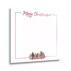 New Merry Christmas Pink Trees Dry Erase Board Christmas Art & Wall Decor