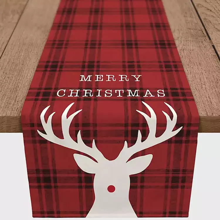 Merry Christmas Rudolf Table Runner Christmas Dining & Entertaining