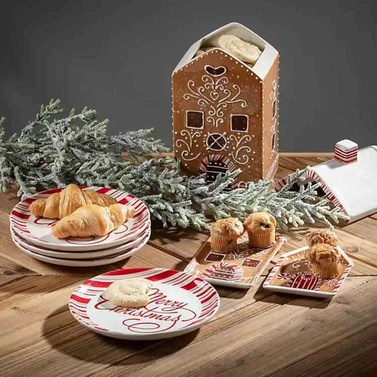 New Merry Christmas Script Snack Plates, Set of 2 Christmas Dining & Entertaining