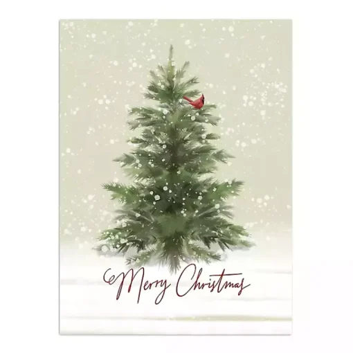 Best Merry Christmas Snowy Tree Canvas Art Print Christmas Art & Wall Decor