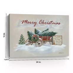 Discount Merry Christmas Wagon Canvas Art Print Christmas Art & Wall Decor