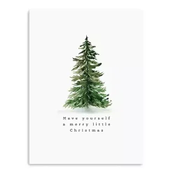 Hot Merry Christmas Watercolor Tree Canvas Print Christmas Art & Wall Decor