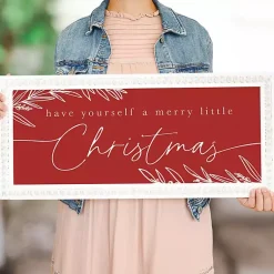 Online Merry Little Christmas Beaded Frame Wall Plaque Christmas Art & Wall Decor