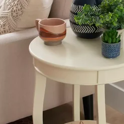 Kirklands Home Accent & End Tables|Merryweather Off White Accent Table Ivory