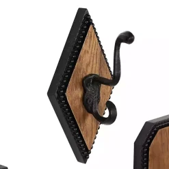 Kirklands Home Hooks|Metal and Wood Beaded Wall Hooks, Set of 4