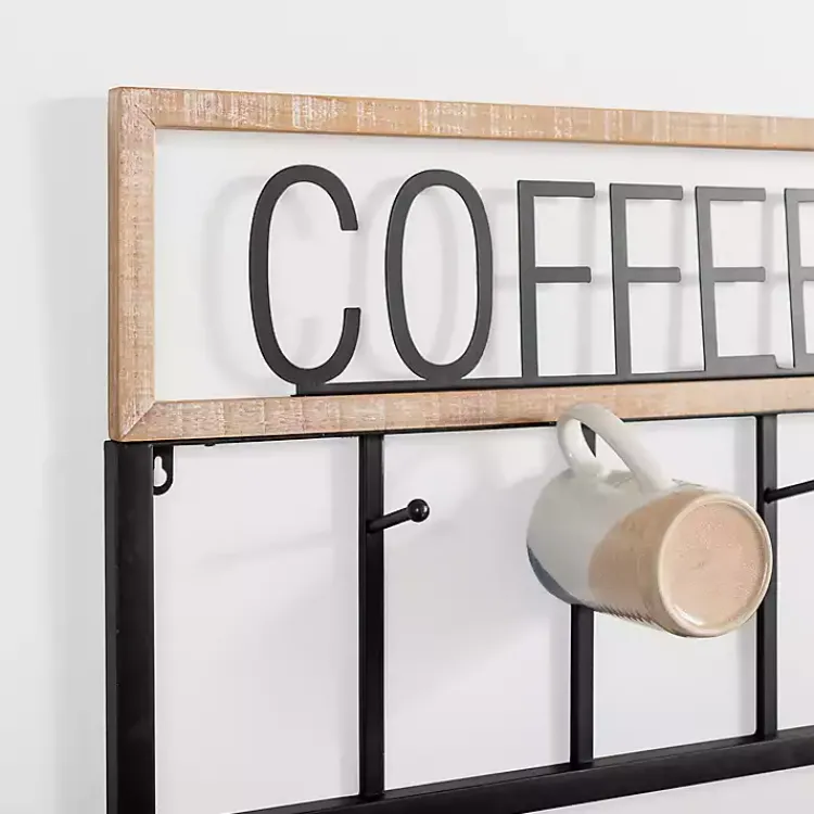Kirklands Home Hooks|Metal and Wood Coffee Bar Wall Hooks