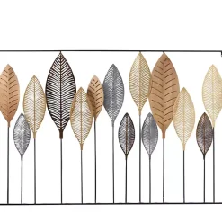 Kirklands Home Wall Plaques|Metal and Wood Leaf Stems Wall Plaque Multi