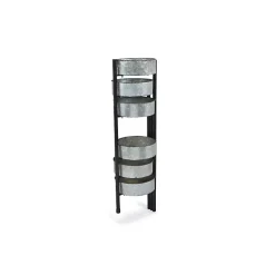 Kirklands Home Planters|Metal and Wood 6-Pot Folding Plant Stand