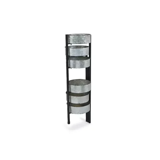 Kirklands Home Planters|Metal and Wood 6-Pot Folding Plant Stand
