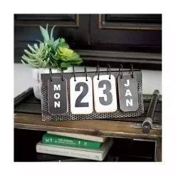 Metal Flip Calendar Decorative Accents