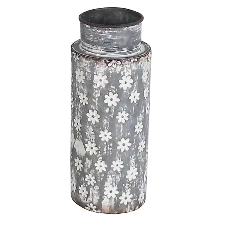 Metal Floral Patterned Vase Vases