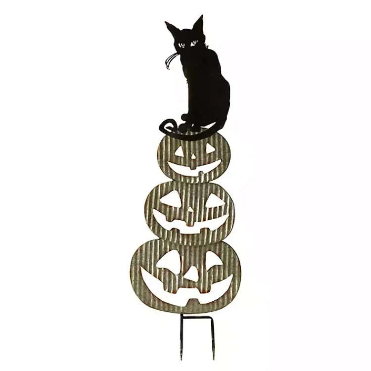 Online Metal Jack O Lanterns and Cat Halloween Yard Stake Halloween
