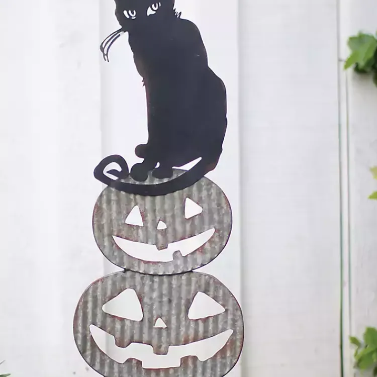 Online Metal Jack O Lanterns and Cat Halloween Yard Stake Halloween