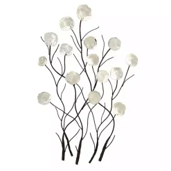 Kirklands Home Wall Plaques|Metal Peony Shell Wall Plaque