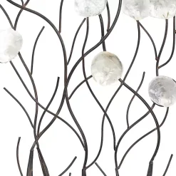 Kirklands Home Wall Plaques|Metal Peony Shell Wall Plaque