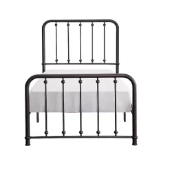 Kirklands Home Beds & Headboards|Metal Slat Bronze Twin Platform Bed Black